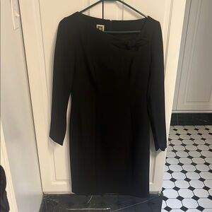 Anne Klein Black Long Sleeve Sheath Dress